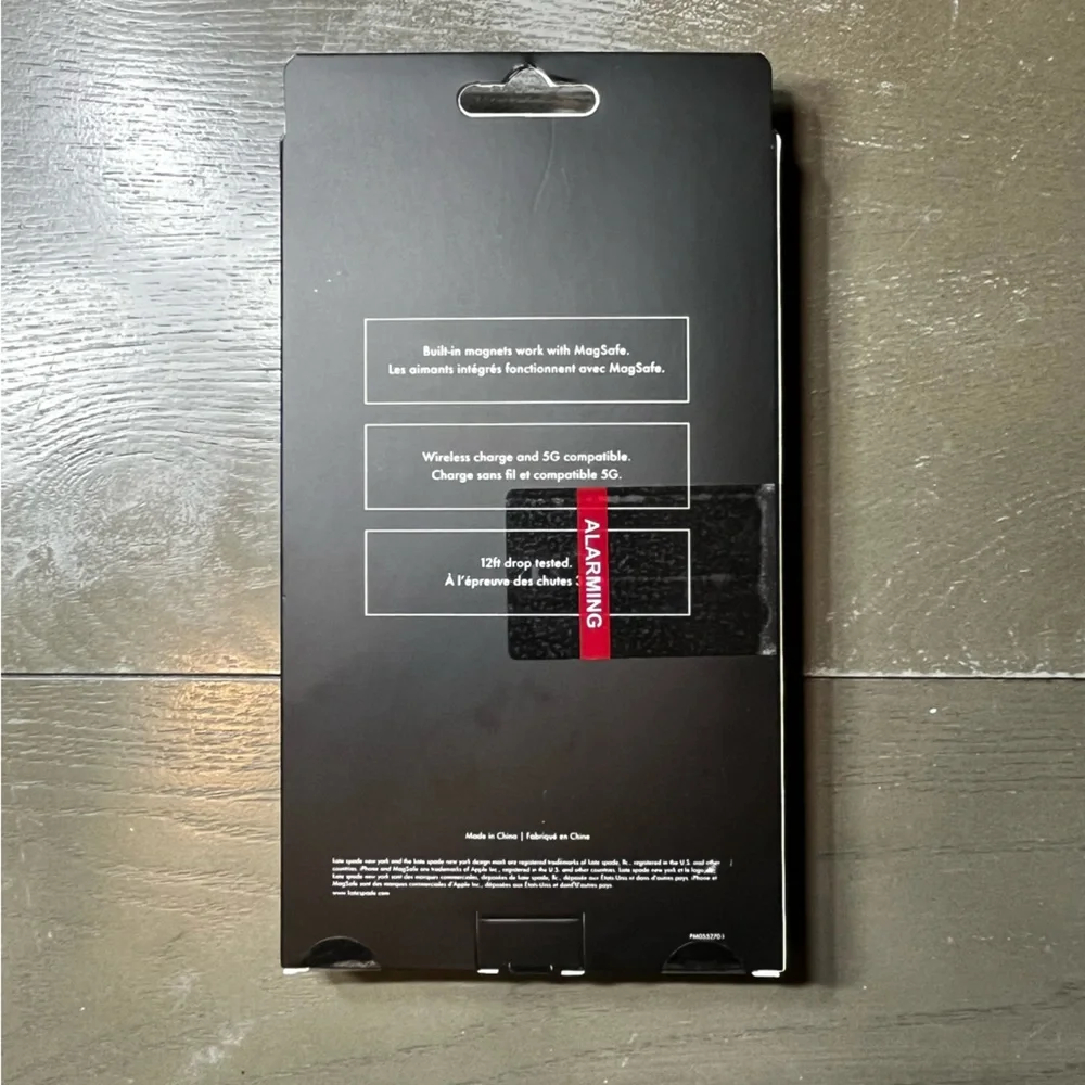 Kate Spade iPhone 15 Pro Max Protective Case Black White Clear Floral NIB